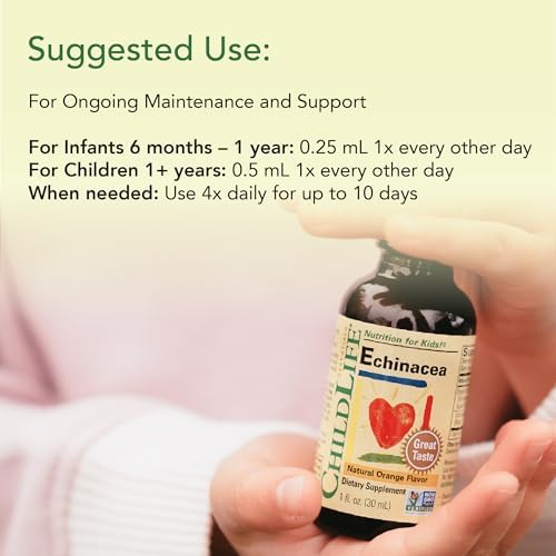 CHILDLIFE ESSENTIALS Echinacea para Niños - Gotas de Echinacea Sin Alcohol, Suplemento Natural para Bebés y Niños - Sabor Naranja, 1 Fl Oz (Paquete - imagen 7