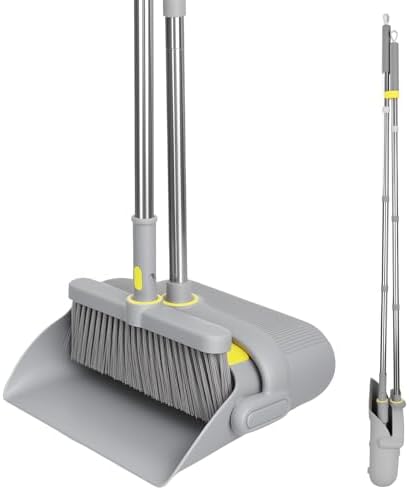 Juego de Escoba y Recogedor VACFAM Mejorado con Cabezal Rotatable 180°, Mango Ajustable de 61, Recogedor Autolimpiante, Ideal para Casa, Cocina y - imagen 1