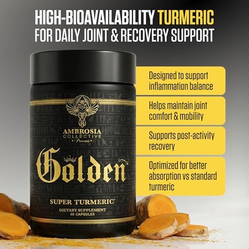 Ambrosia Golden Super Turmeric | Curcumina Bioavailable HydroCurc | Soporte para Estómago, Cerebro y Articulaciones | 765mg de Curcuminoides Activos - imagen 2