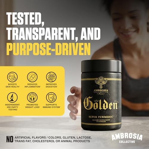 Ambrosia Golden Super Turmeric | Curcumina Bioavailable HydroCurc | Soporte para Estómago, Cerebro y Articulaciones | 765mg de Curcuminoides Activos - imagen 4