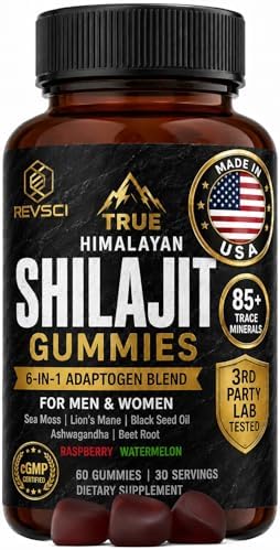 Gomitas de Shilajit Natural Himalayo para Hombres – Hechas en EE. UU., Shilajit Puro de Oro Himalayo, Apoyo de Energía y Enfoque con Ashwagandha y - imagen 1