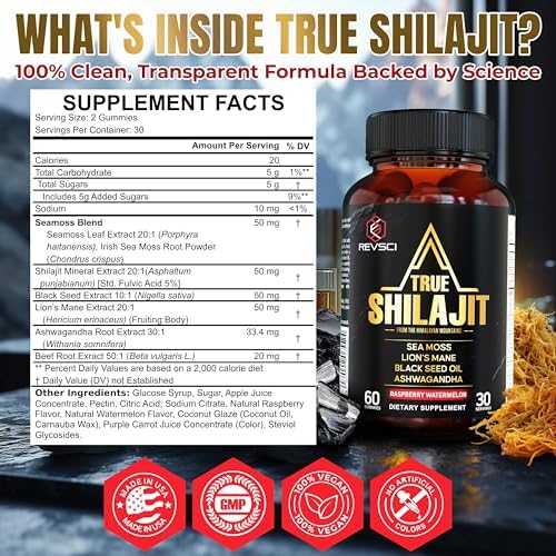 Gomitas de Shilajit Natural Himalayo para Hombres – Hechas en EE. UU., Shilajit Puro de Oro Himalayo, Apoyo de Energía y Enfoque con Ashwagandha y - imagen 5