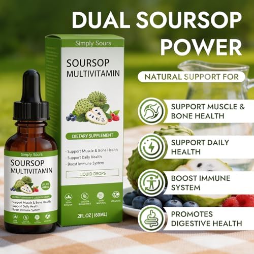 Extracto Líquido de Graviola Simply Sours Orgánico - 5000mg de Hoja y Fruto, Suplemento Sin Azúcar y Sin Gluten, 2 fl oz (60 Porciones) - imagen 4