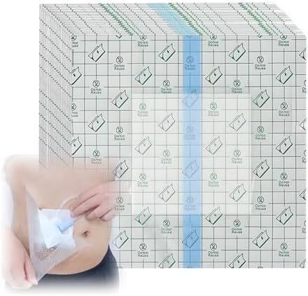 Cubiertas Impermeables para Bolsa de Ostomía Fanluex, Paquete de 30, 8”x8” para Drenajes, Protección para Ducha con Almohadilla No Adherente, Ideal - imagen 1