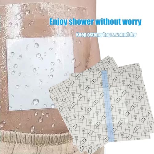 Cubiertas Impermeables para Bolsa de Ostomía Fanluex, Paquete de 30, 8”x8” para Drenajes, Protección para Ducha con Almohadilla No Adherente, Ideal - imagen 2