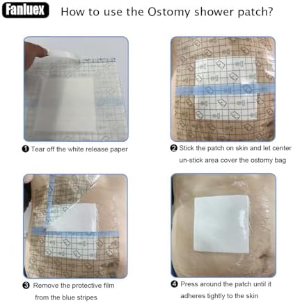 Cubiertas Impermeables para Bolsa de Ostomía Fanluex, Paquete de 30, 8”x8” para Drenajes, Protección para Ducha con Almohadilla No Adherente, Ideal - imagen 5