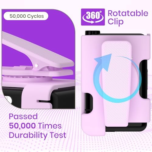 Funda para Bomba de Insulina Heliocean Tandem t:Slim X2 con Clip Giratorio de 360°, Accesorios Holster para t:Slim/t:Slim G4 (Morado) - imagen 4
