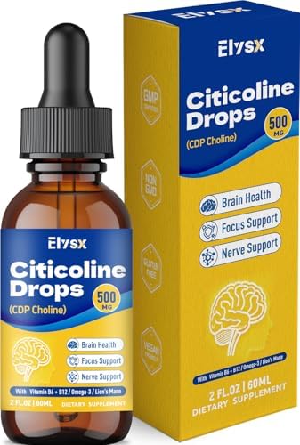 Elysx Gotas Líquidas de Citicolina 500mg, Suplemento para Niños y Adultos, Apoyo para la Salud Cerebral y Concentración con Extracto de Melena de - imagen 1