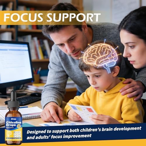 Elysx Gotas Líquidas de Citicolina 500mg, Suplemento para Niños y Adultos, Apoyo para la Salud Cerebral y Concentración con Extracto de Melena de - imagen 4