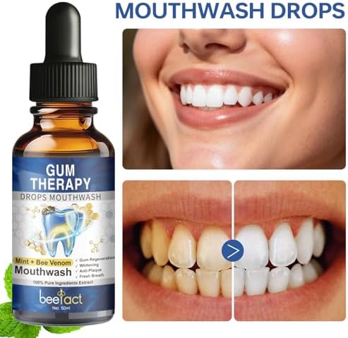 Gotas para Terapia de Encías, Enjuague Bucal de Menta y Veneno de Abeja, 50ML, Regeneración de Encías, Eliminación de Manchas y Mal Aliento - imagen 3