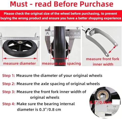 Ruedas de Reemplazo Covzoe de 6 Pulgadas para Sillas de Ruedas, Paquete de 4, Ruedas Sólidas Antideslizantes con 4 Ejes, Accesorios para Sillas de - imagen 3