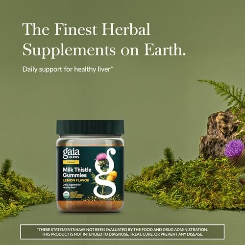 Gomitas de Cardo Mariano de Gaia Herbs - Suplemento Herbal con Antioxidantes para la Salud del Hígado - Sabor Limón - 60 Gomitas Veganas (30 - imagen 2