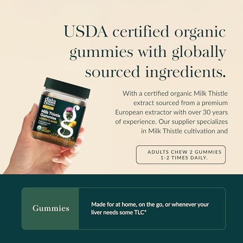 Gomitas de Cardo Mariano de Gaia Herbs - Suplemento Herbal con Antioxidantes para la Salud del Hígado - Sabor Limón - 60 Gomitas Veganas (30 - imagen 4