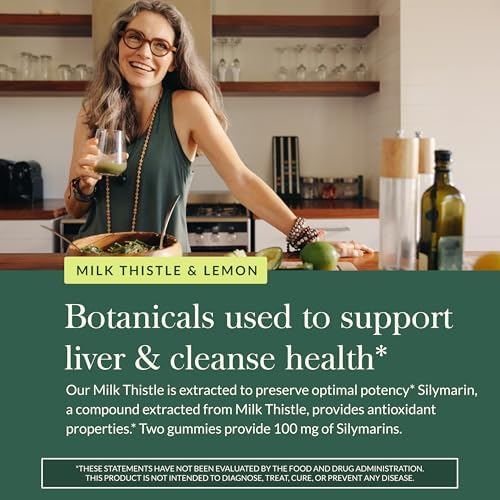Gomitas de Cardo Mariano de Gaia Herbs - Suplemento Herbal con Antioxidantes para la Salud del Hígado - Sabor Limón - 60 Gomitas Veganas (30 - imagen 5