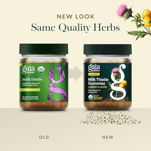 Gomitas de Cardo Mariano de Gaia Herbs - Suplemento Herbal con Antioxidantes para la Salud del Hígado - Sabor Limón - 60 Gomitas Veganas (30 - imagen 6