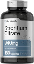 Horbäach Citrato de Estroncio 940 mg | 180 Cápsulas | Suplemento Sin OGM y Libre de Gluten - imagen 1