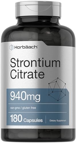 Horbäach Citrato de Estroncio 940 mg | 180 Cápsulas | Suplemento Sin OGM y Libre de Gluten - imagen 1