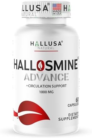 Cápsulas Hallosmine Advance 1000mg de Diosmina – Suplemento Max Fuerza para Circulación y Venas, Salud Vascular, 60 Contenidos - imagen 1