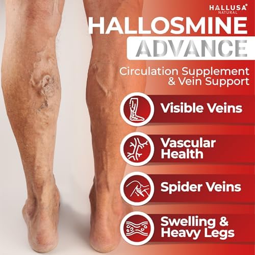 Cápsulas Hallosmine Advance 1000mg de Diosmina – Suplemento Max Fuerza para Circulación y Venas, Salud Vascular, 60 Contenidos - imagen 4