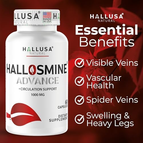 Cápsulas Hallosmine Advance 1000mg de Diosmina – Suplemento Max Fuerza para Circulación y Venas, Salud Vascular, 60 Contenidos - imagen 7