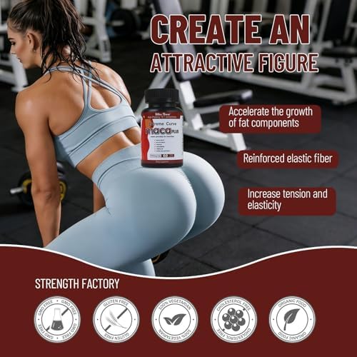 Cápsulas Wins Town Maca Plus, 7500mg Aumentador de Glúteos con Raíz de Maca, Vitaminas para Curvas Extremas de Mujer, 60 Unidades - imagen 3