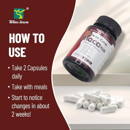 Cápsulas Wins Town Maca Plus, 7500mg Aumentador de Glúteos con Raíz de Maca, Vitaminas para Curvas Extremas de Mujer, 60 Unidades - imagen 5