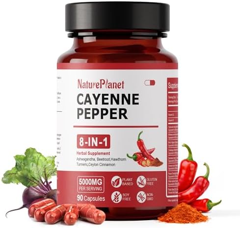 Cápsulas de Pimienta de Cayena Vascu Flow | Suplementos Orgánicos de Capsaicina con Betabel, Ashwagandha, Espino, Cúrcuma, Canela y Ginseng para - imagen 1