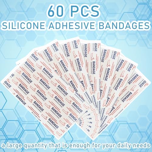 Funtery 60 Pzs Vendajes Grandes para Piel Sensible, Adhesivos de Silicona, Remoción Indolora, 3.9 x 2 in, Ideal para Heridas Delicadas - imagen 2