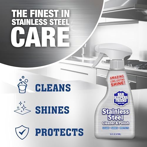 Limpiador y Pulidor de Acero Inoxidable Bar Keepers Friend en Spray (2 x 16 oz) Elimina Huellas Oily, Manchas de Agua Dura y Grasa sin Rayar - imagen 2