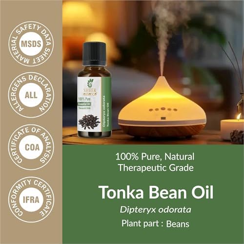 Aceite Absoluto de Tonka Bean Sheer Essence – Aroma Suave y Elegante para Perfumes, Cuidado Corporal y Fragancias para el Hogar 5ml-1000ml (10ML, - imagen 2