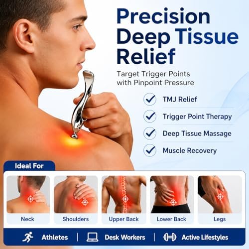 Herramienta de Masaje Trigger Point para Alivio de Dolor TMJ y Masaje de Tejido Profundo, Gua Sha para Cara y Cuerpo, Herramienta Acupresora Thumb - imagen 2