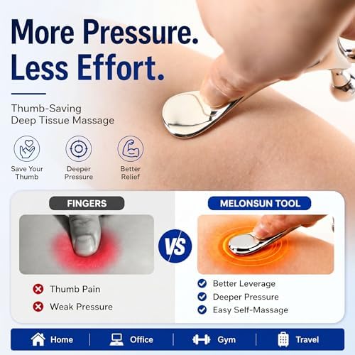 Herramienta de Masaje Trigger Point para Alivio de Dolor TMJ y Masaje de Tejido Profundo, Gua Sha para Cara y Cuerpo, Herramienta Acupresora Thumb - imagen 4