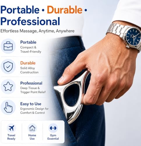 Herramienta de Masaje Trigger Point para Alivio de Dolor TMJ y Masaje de Tejido Profundo, Gua Sha para Cara y Cuerpo, Herramienta Acupresora Thumb - imagen 8