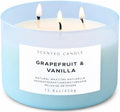 Vela Aromática de Pomelo y Vainilla de 3 Mechas | Vela Grande de 15.8 oz para el Hogar | Regalo de Vela de Lujo con Aroma a Cítricos y Vainilla - imagen 1