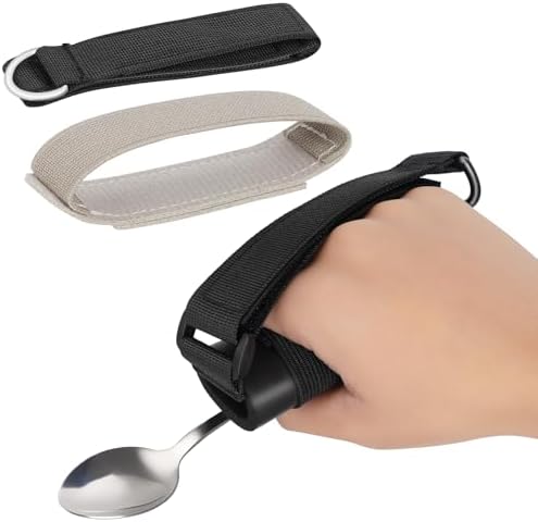 Awaiymi Paquete de 3 Muñequeras Universales, Correa para Sujetar Utensilios, Ayuda para Comer con Agarre Débil y Movilidad Limitada (3 Diseños - imagen 1