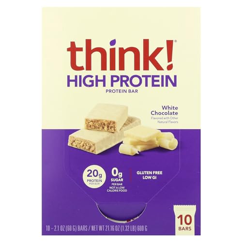 Think ! Barras Altas en Proteína, Chocolate Blanco, 10 Barras de 2.1 oz (60 g) Cada Una - imagen 1