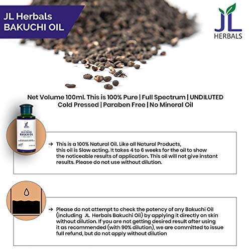 Aceite de Bakuchi JL Herbals 100ml | Babchi | Psoralea corylifolia | 100% Puro y Sin Diluir | Prensado en Frío | Solo para Uso Externo | Usar Después - imagen 2
