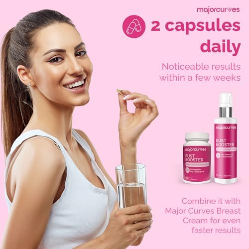 Píldoras Major Curves Bust Booster para Aumento de Senos – Suplemento Natural para Crecimiento, Firmeza y Mayor Volumen – Hecho en EE. UU. - imagen 6