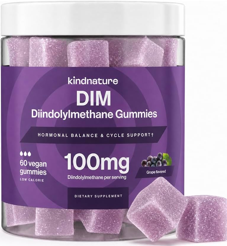 Gomitas Kindnature DIM 100mg – Apoyo para el Balance Hormonal en Mujeres – Suplemento de Diindolilmetano para el Metabolismo de Estrógenos, - imagen 1
