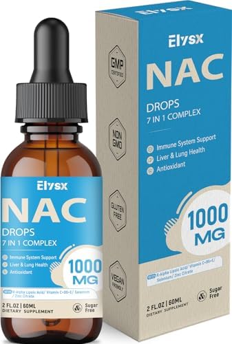 Gotas de NAC Líquido 1000MG, Suplemento de N-Acetil Cisteína con Ácido Alfa Lipoico para Adultos y Niños, Apoyo Inmunológico y Antioxidante, Sabor - imagen 1