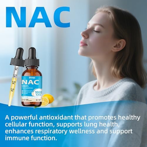 Gotas de NAC Líquido 1000MG, Suplemento de N-Acetil Cisteína con Ácido Alfa Lipoico para Adultos y Niños, Apoyo Inmunológico y Antioxidante, Sabor - imagen 7