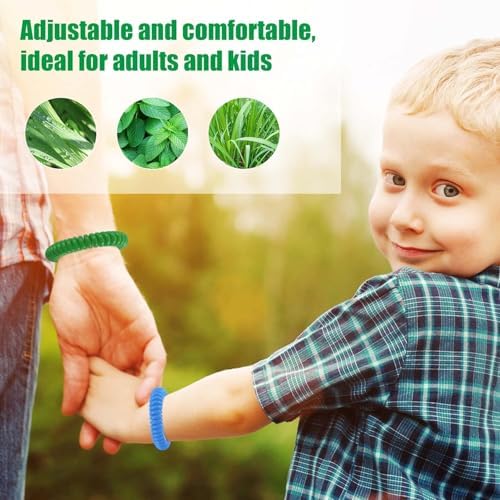 Paquete de 48 Pulseras Repelentes de Mosquitos con 72 Parches, Pulseras y Calcomanías Individualmente Envuelta para Camping y Actividades al Aire - imagen 6