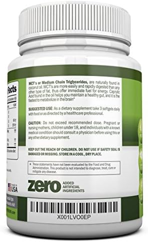 Aceite MCT NutriONN - 3000mg por porción - 180 cápsulas blandas - Hecho de 100% cocos orgánicos - No GMO, prensado en frío, apto para Paleo - Ideal - imagen 3