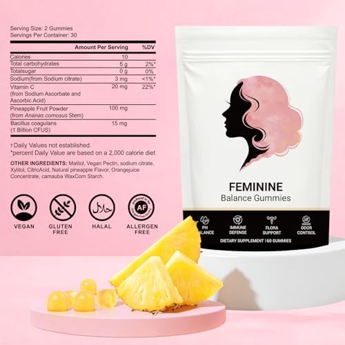 Gomitas Shytrouy para el Equilibrio Femenino, Piña Hawaiana con Vitamina C – Apoya el pH, Olor Saludable, Flora, Inmunidad y Salud Vaginal – Veganas, - imagen 2