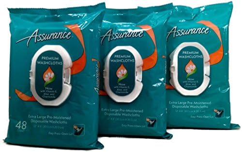 Toallitas Desechables Húmedas Assurance Premium, Extra Grande, 48 Pzas, Paquete de 3 (Total 144 Toallitas) - imagen 1