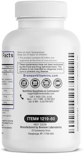 Bronson Probiótico Masculino 50 Mil Millones CFU con Prebiótico, Ashwagandha, Fenogreco y Zinc, 60 Cápsulas Vegetarianas, Apoya Digestión y Función - imagen 7