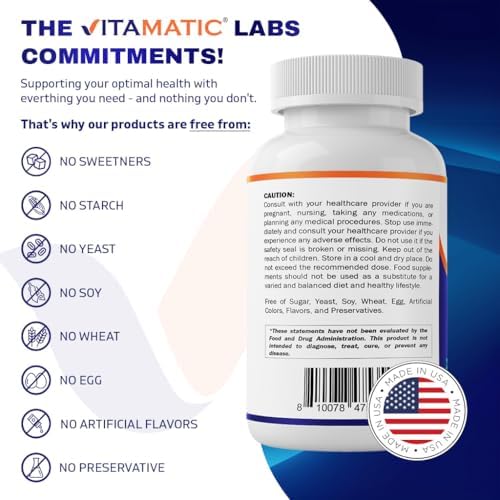 Suplemento de Bicarbonato de Potasio Vitamatic, 1020 mg, 240 Cápsulas Vegetales - Sin OGM - Libre de Gluten - Hecho en EE. UU. - imagen 5