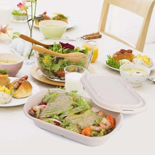 Contenedores Desechables Wonmain 60 Pcs (29 oz) para Comida, Ensaladas y Sándwiches, Biodegradables y Compostables, A Prueba de Microondas y - imagen 7