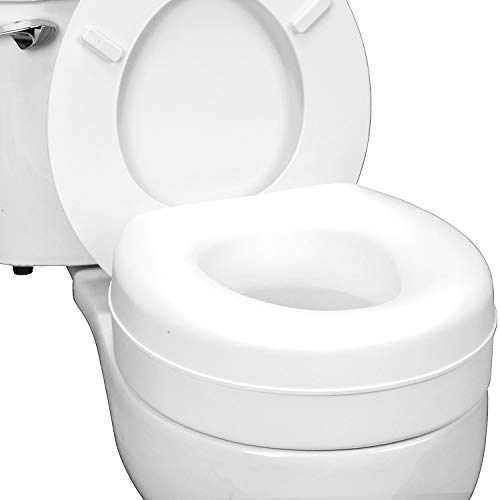 Asiento Elevador de Inodoro HealthSmart para Tazas Redondas Estándar, Confort y Elevación, Antideslizante, 15.7 x 15.2 x 6.1 - imagen 1