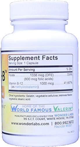 Factor Intrínseco de Wonder Laboratories con Ácido Fólico y Vitamina B-12 1000 mcg - 120 Cápsulas - imagen 2